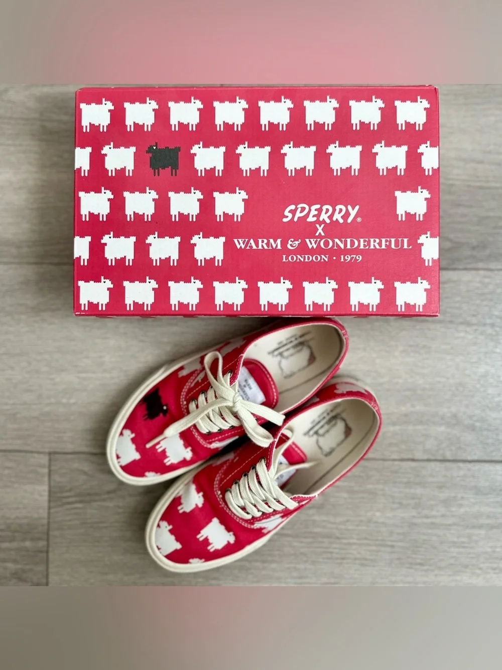 Warm & Wonderful x Sperry Cloud CVO Red Black Sheep Sneakers